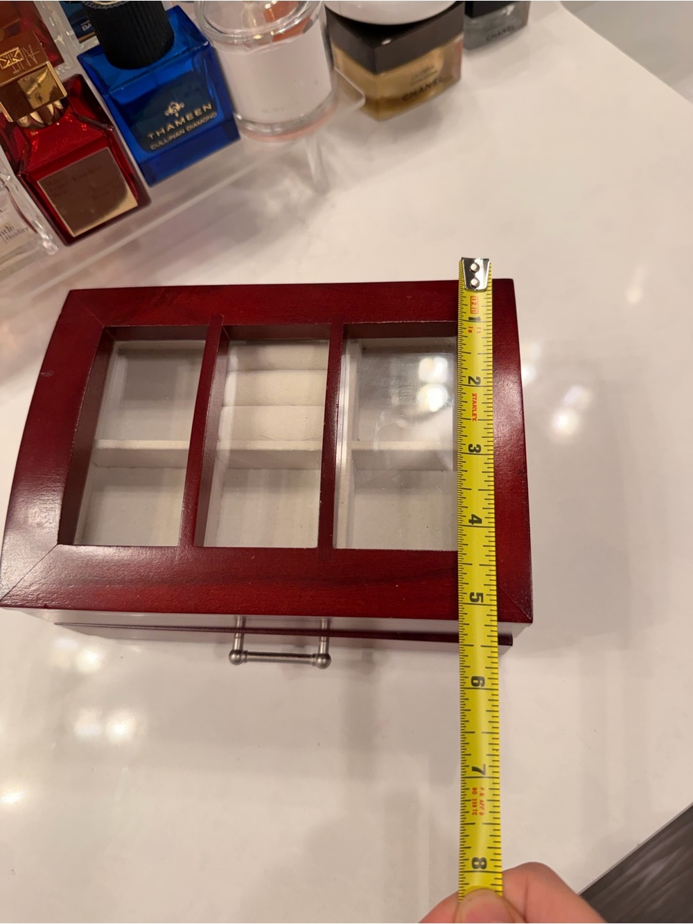 Wooden Watch and Accessory Box - Red - Picture 5 of 9